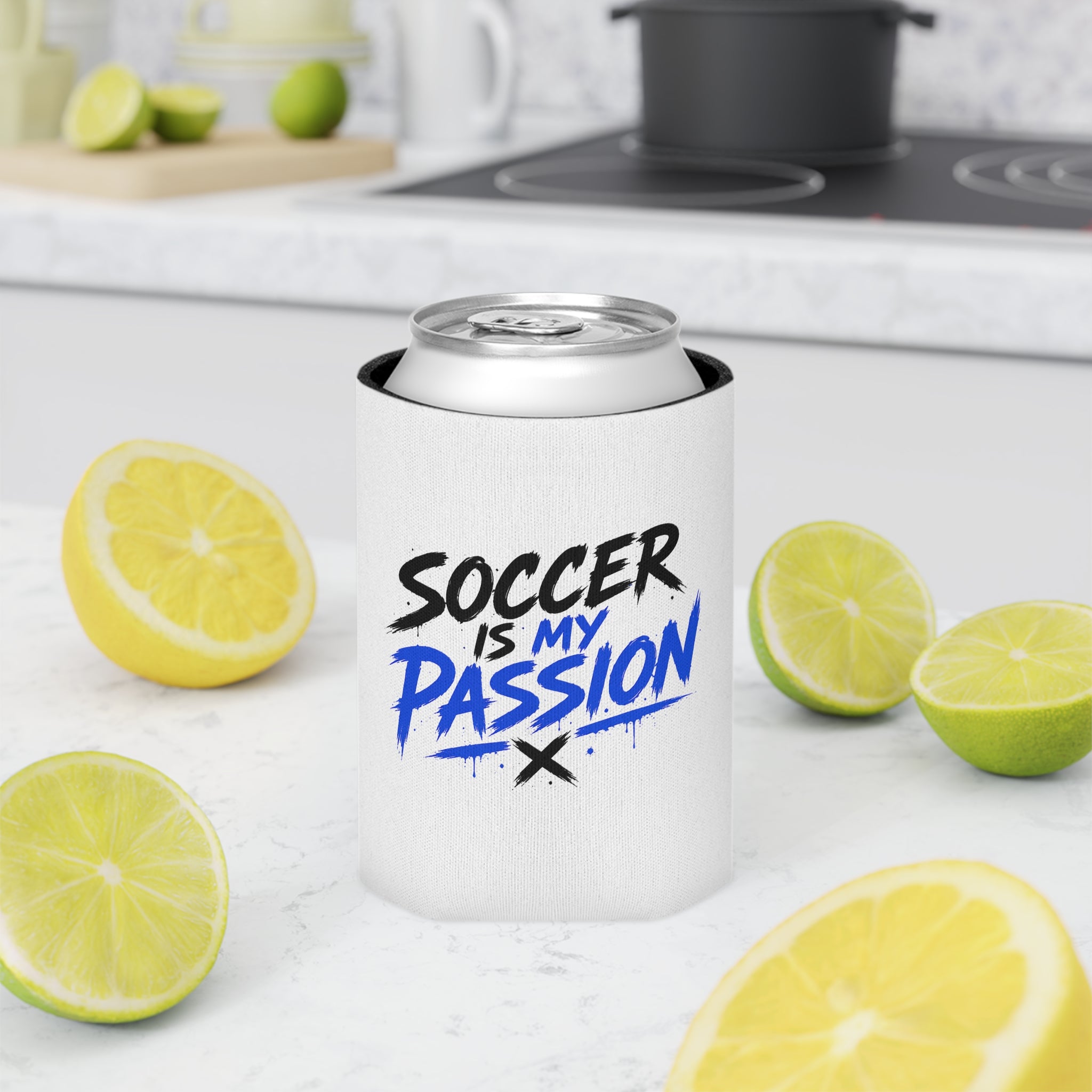 Soccer Can Cooler — "Soccer Is My Passion" / "What's Life Without Goals?" Insulated Drink Koozie